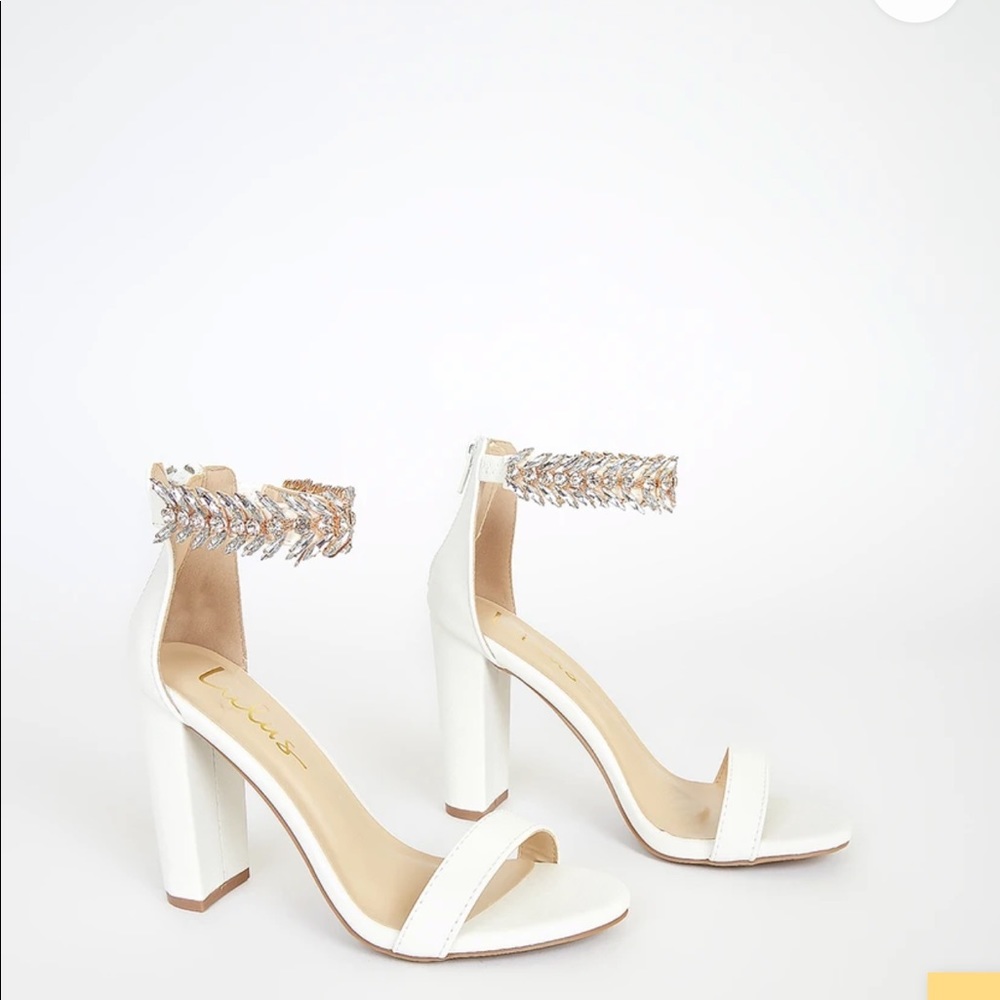 White & Rhinestone Wedding Heels